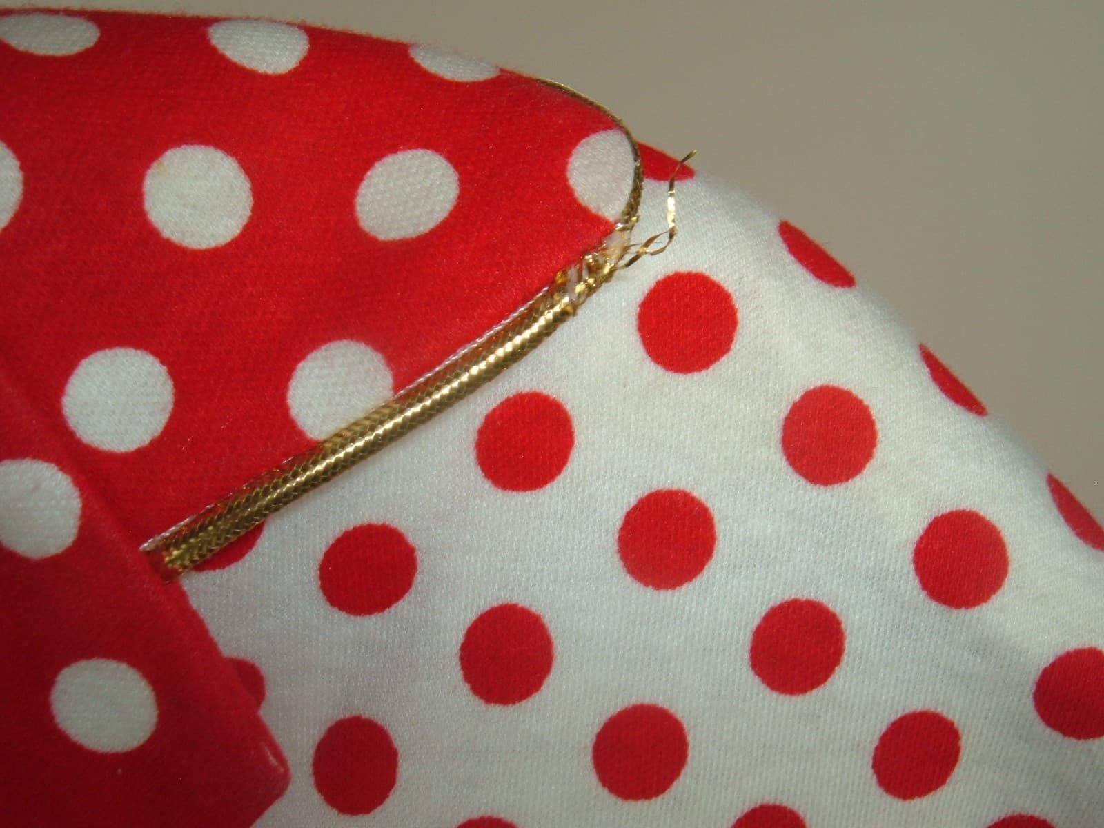 Vtg Top Jefferey B for Jessport Red White polka dot popover mod Blouse Sz L NOS 6