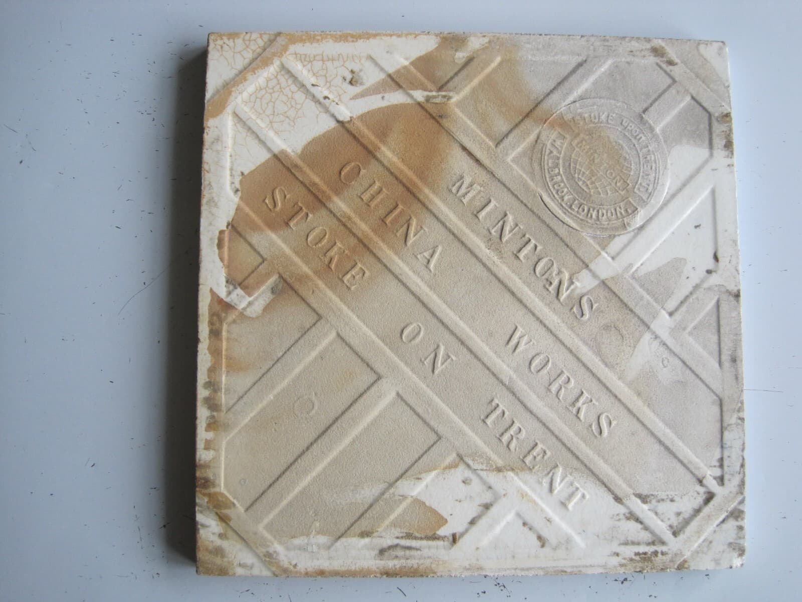 ORIGINAL ANTIQUE MINTONS ELFINS SERIES TILE - ELF LEAPFROGGING A FROG C1875 2