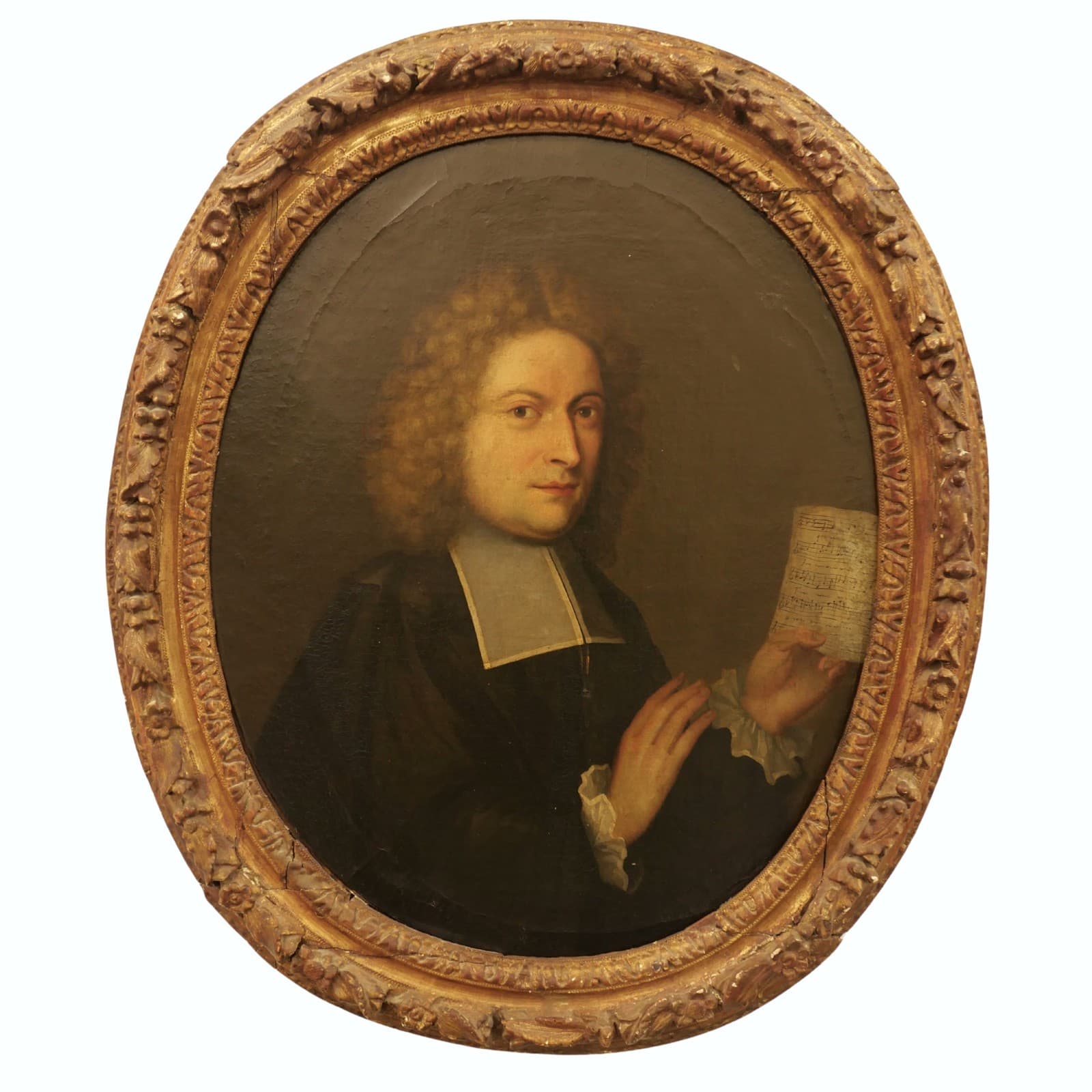 [HYMNIST]: Painted Portrait of Protestant Hymnist, ca. 1750s