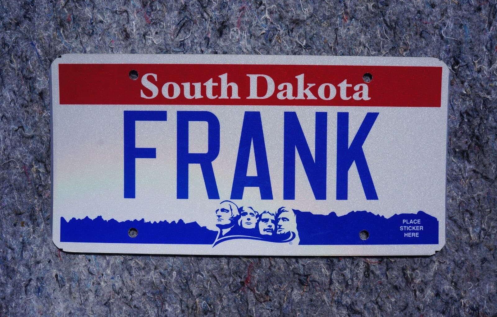 SOUTH DAKOTA Vanity License Plate - FRANK 2