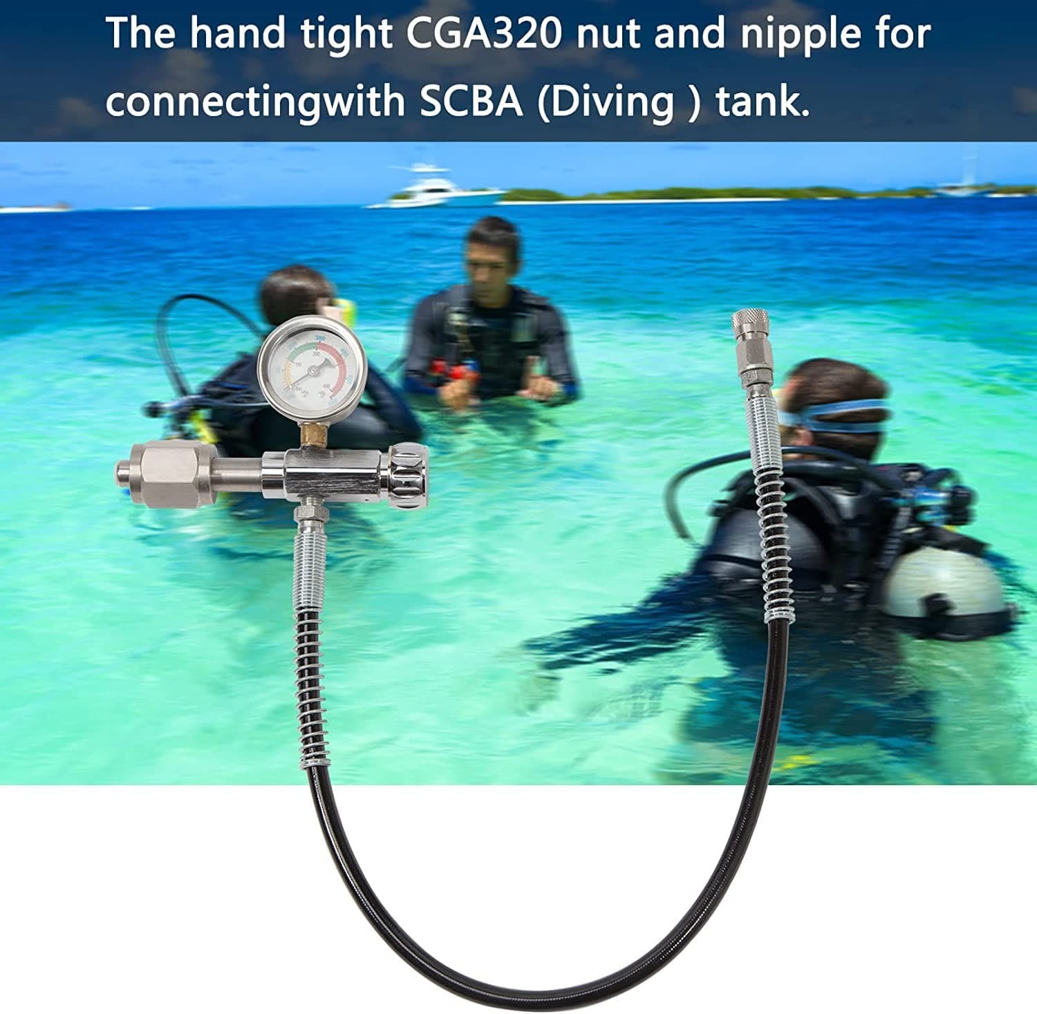 TBVECHI 4500PSI Tank Paintball SCBA Fill Adapter Station Charging Adaptor Scuba 2