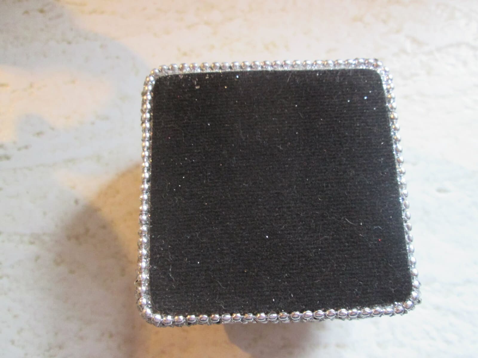 TRINKET BOX JEWEL LUXURY METAL SQUARE SILVER BEADED RHINESTONE CRYSTAL FANCY￼ 6