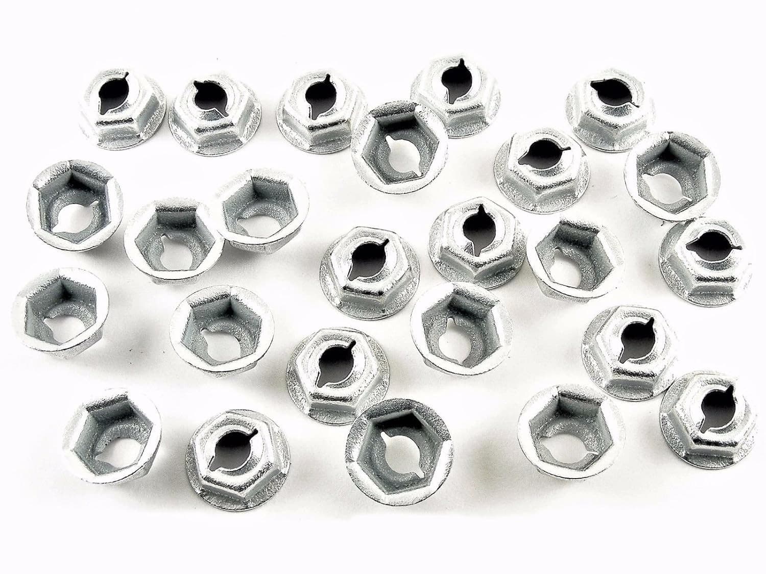 Emblem & Trim PAL Nuts- Fits 3/16" Studs- 3/8" Hex- Fits GM Chevy (Qty.25)-
