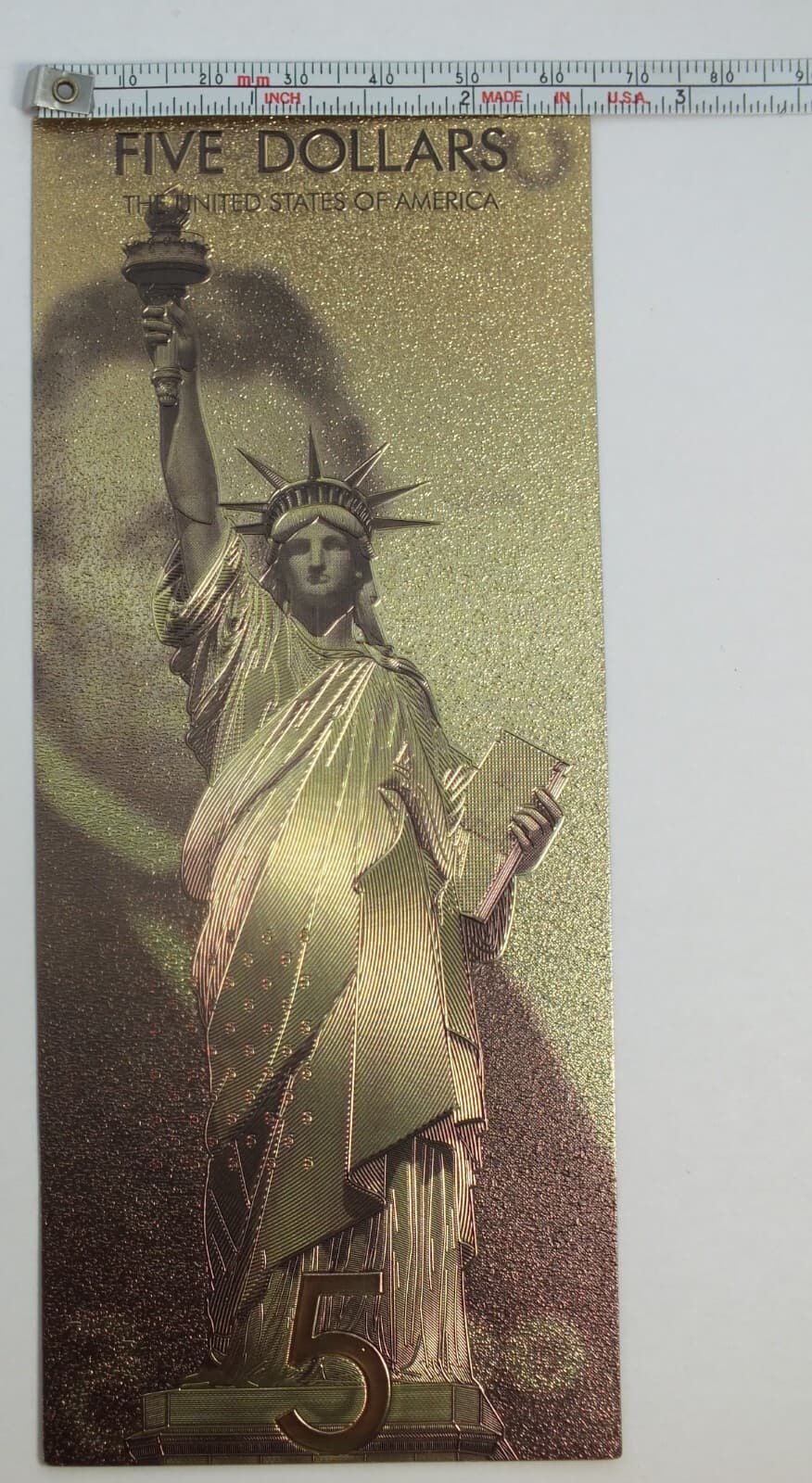 $5 Five US Dollar Concept Design 6" Novelty 24K Gold Foil Plated Note Bill GFN45 4