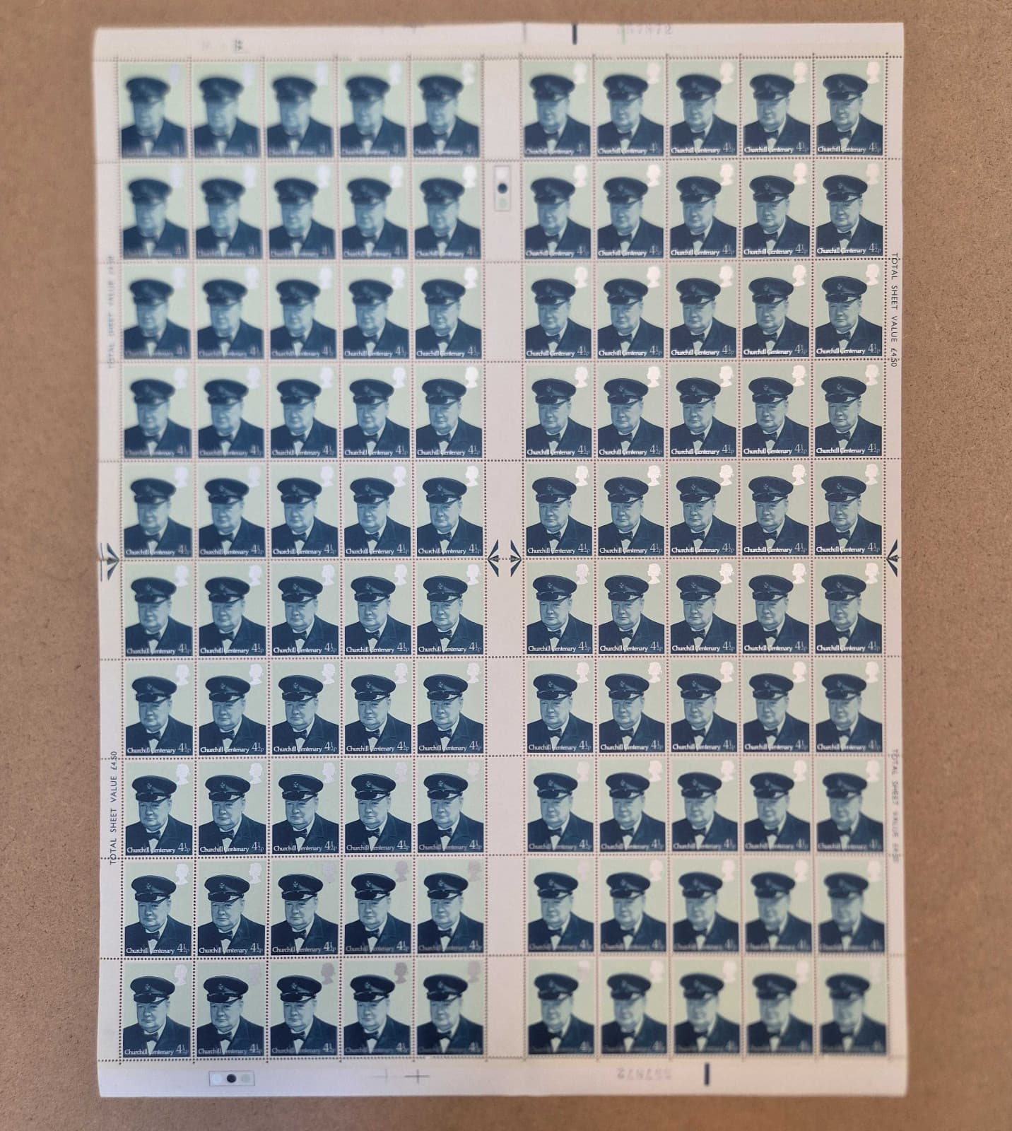 1974 Sg962-965 Full set of full sheets Centenary Of Churchill UNMOUNTED MINT 2
