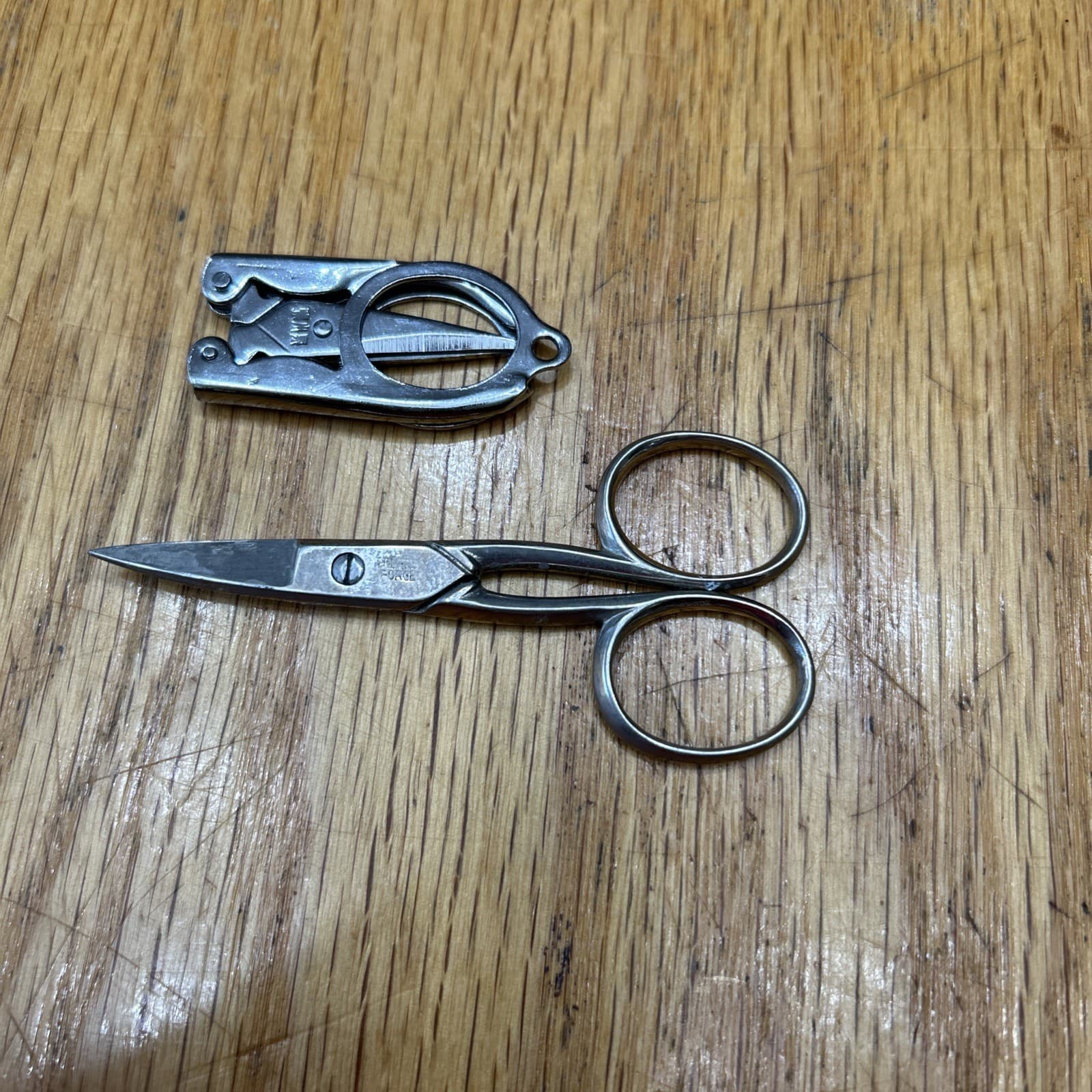  4" Millers Forge #523 curved Scissors dog made in Italy + folding scissor  2