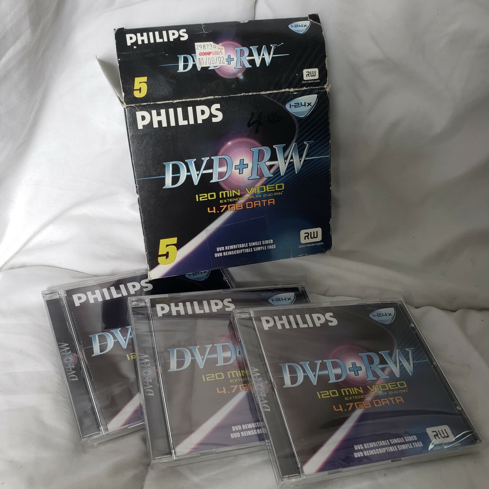 Philips DVD + RW 120 Minutes Video Extended Play 240 Min, 4.7GB Data, 3 Count 2