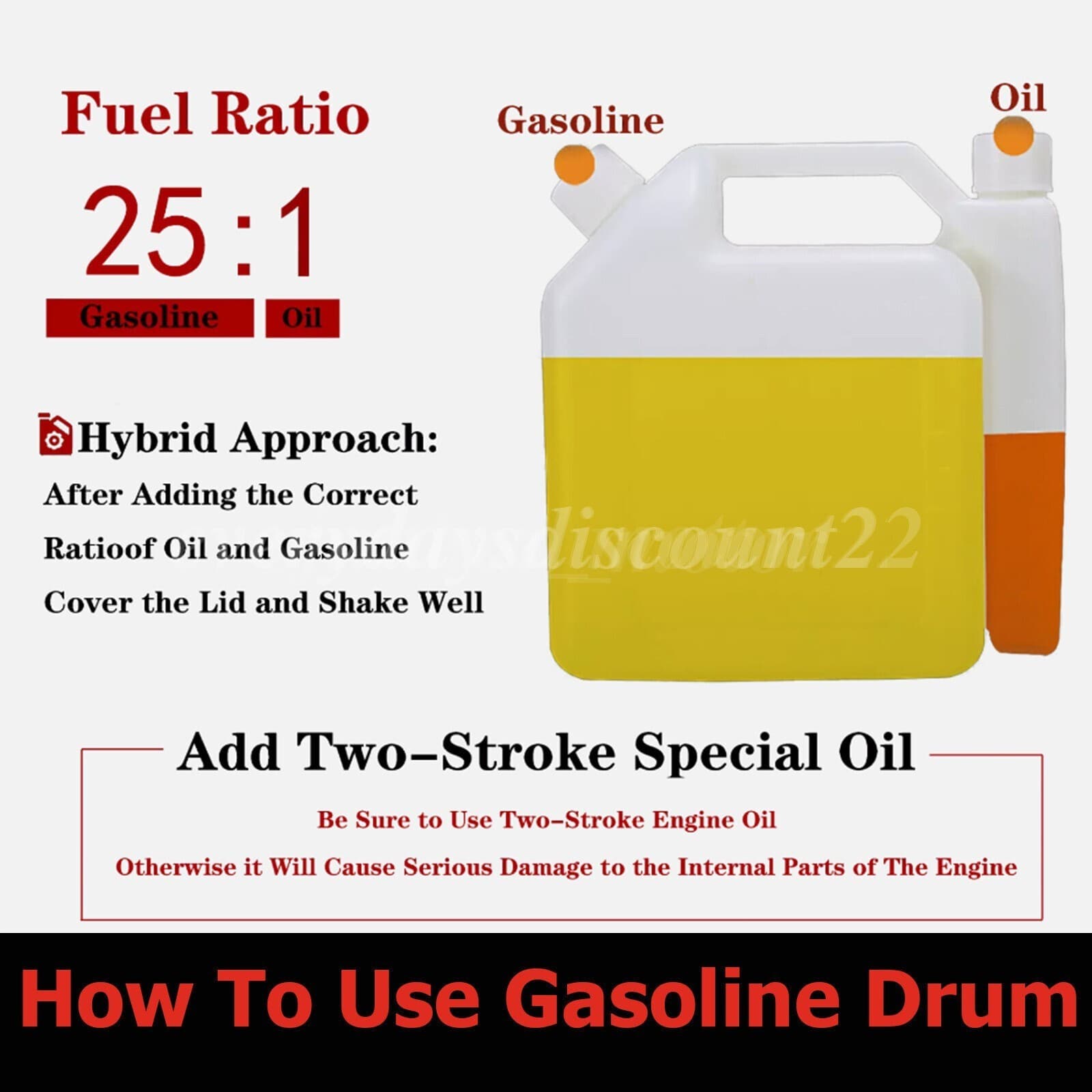 25.4cc Gas Top Handle Chainsaw with 12'' Bar Chain 2-Stroke Engine Cut Tree Wood 4