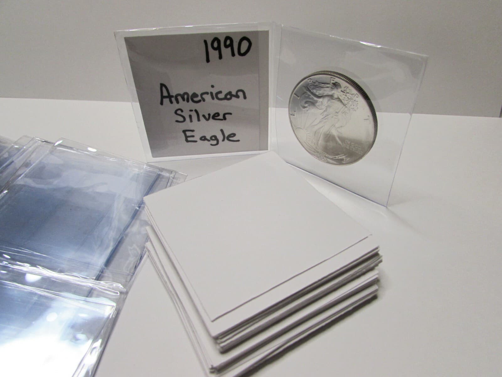 25 Archival Quality Mylar 2.5" plastic coin flips + paper inserts - PCGS NGC Kit 4