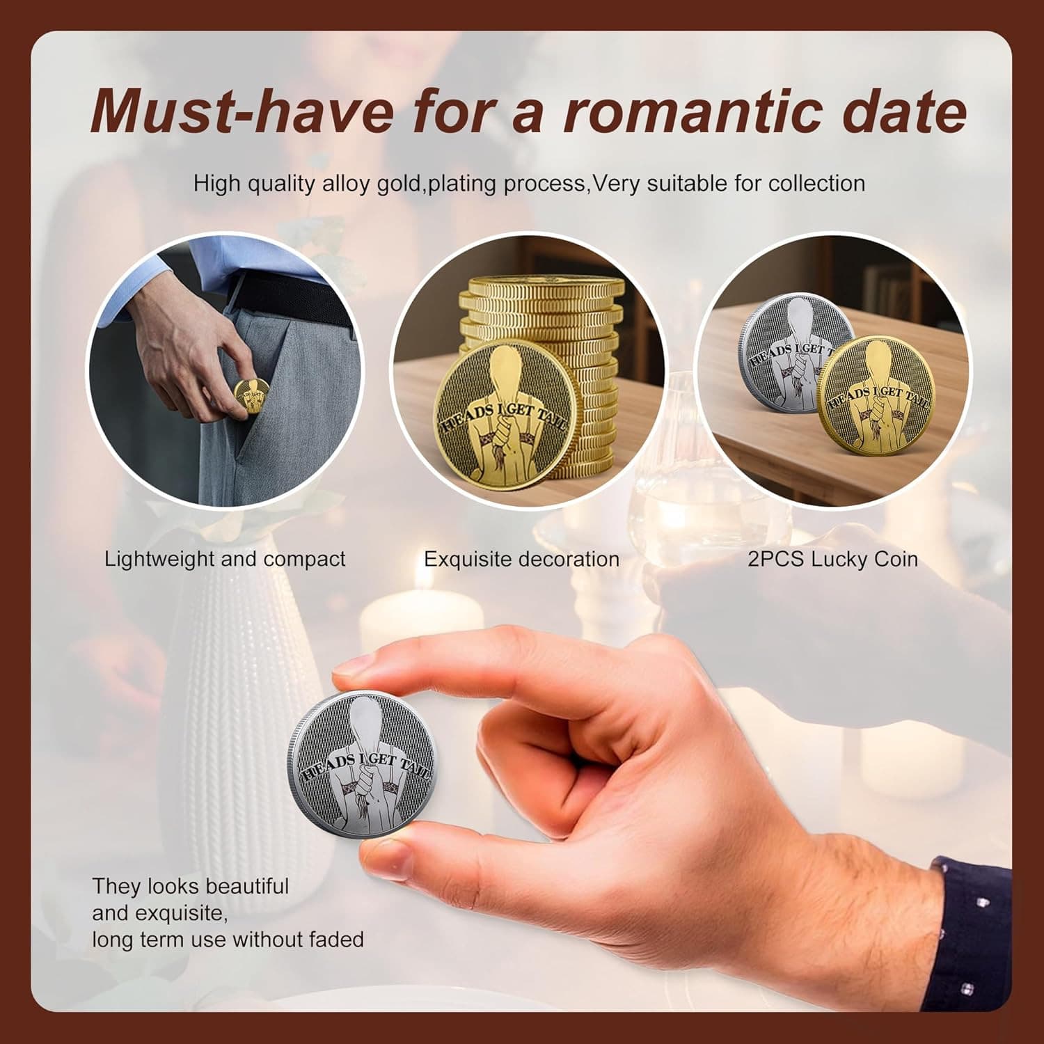 2025 2PCS Double Side Heads and Tails Coin Lucky Token Double Side Challenge Coi 6