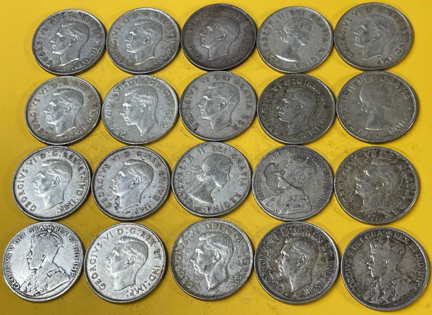 Assorted Early Canada 50 Cents 20 Silver Coins Lot High Value 090125 2