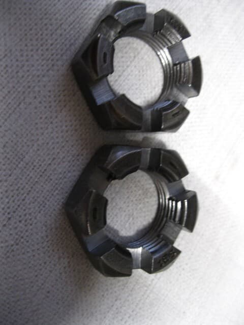 2qty 1” x 14 thread Slotted Castle thin jam Nut , UNF Plain Steel 2