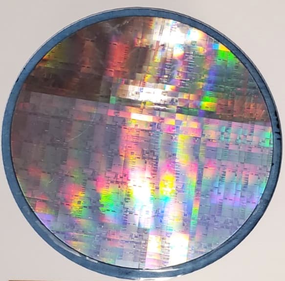 Silicon 300mm Semiconductor Wafer Specimen Diced IC Chips Educational Example