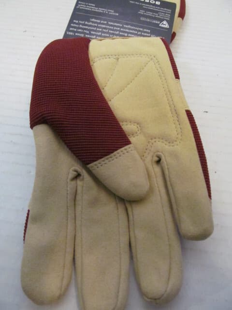 Westchester Womens Boss Utility Work/Garden Gloves, Tan/Red, Size S/M or M/L 5