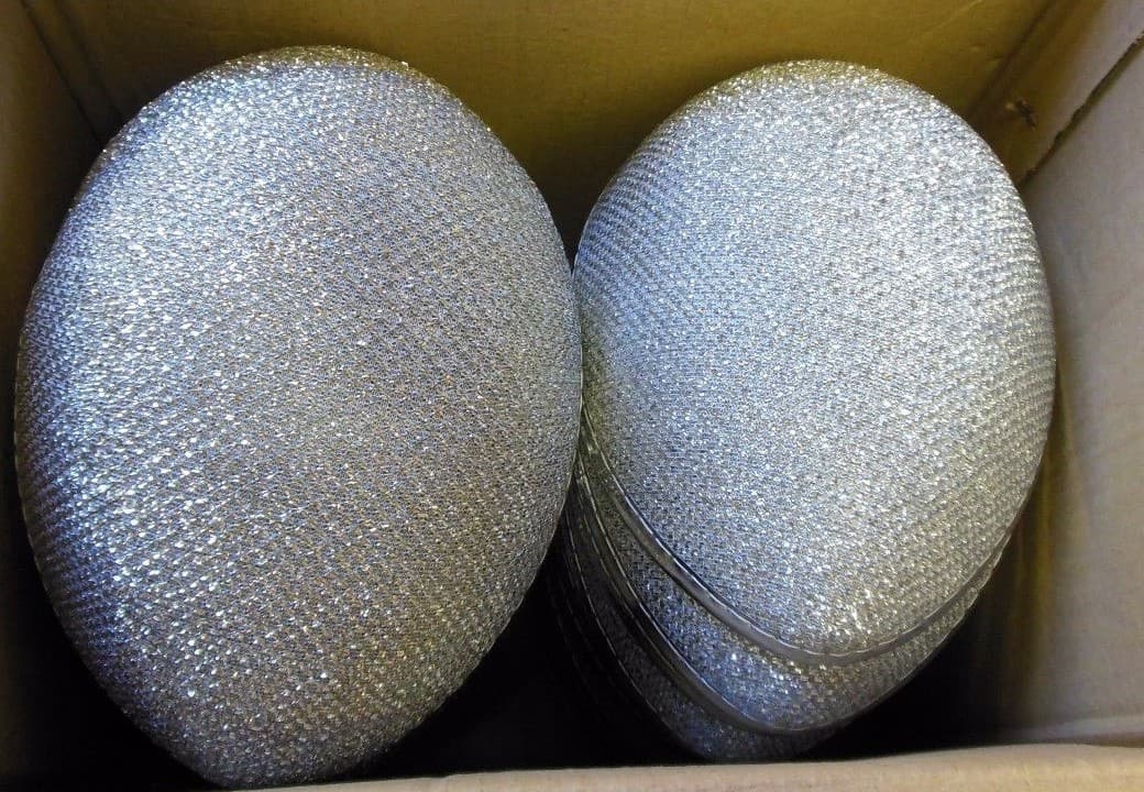 Lot of 6 Silver Lurex teardrop hats w/felt base Dance Theatrical Use Glamour hat 3