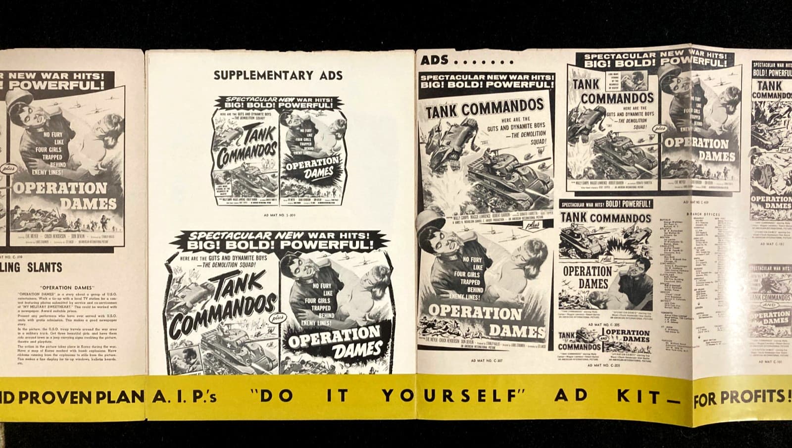 TANK COMMANDOS & OPERATION DAMES Original Movie Pressbook WW2 World War 2 Action 4