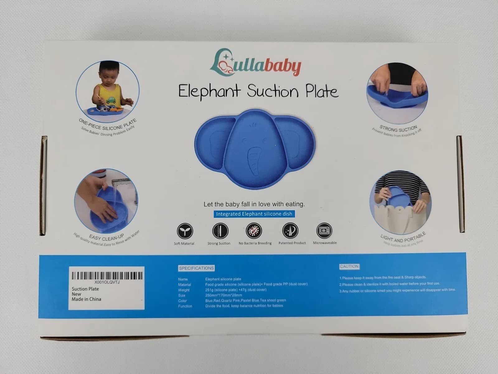 Lullababy Elephant Shaped Toddler Feeding Suction Plate 2
