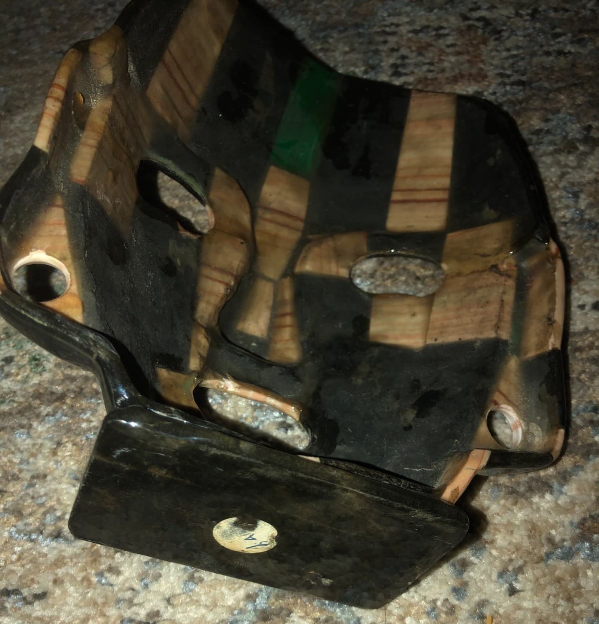 Mayan Aztec Mother of Pearl Onyx Abalone Inlay Death Burial Folk Art 7.5" Mask 4