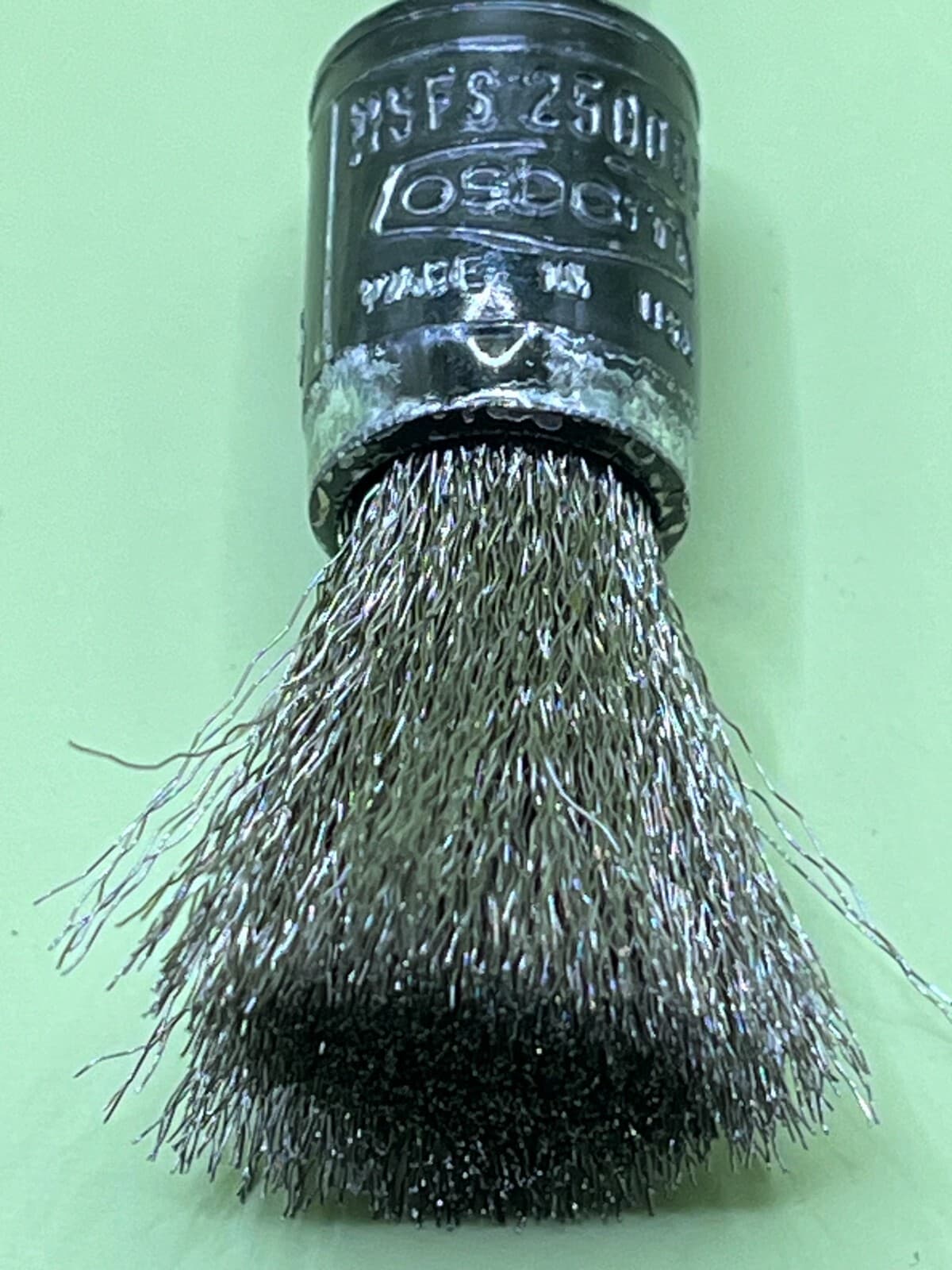 QTY-10) Wire Brush, Osborn 1/2" SS, HS End Brush (.005 wire) with 1/4" Shank. 3