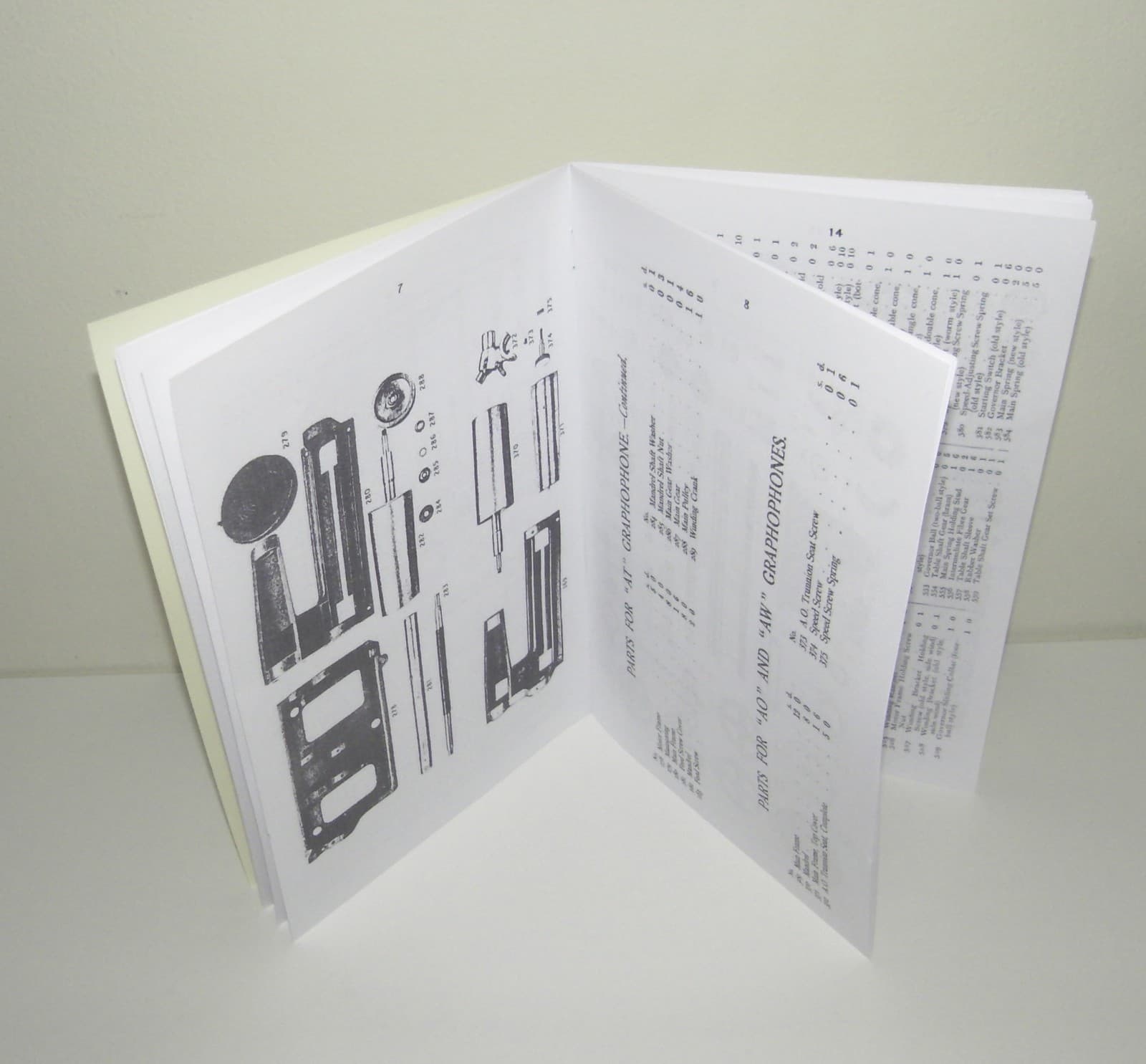 Columbia Phonograph Parts Manual Reproduction 6