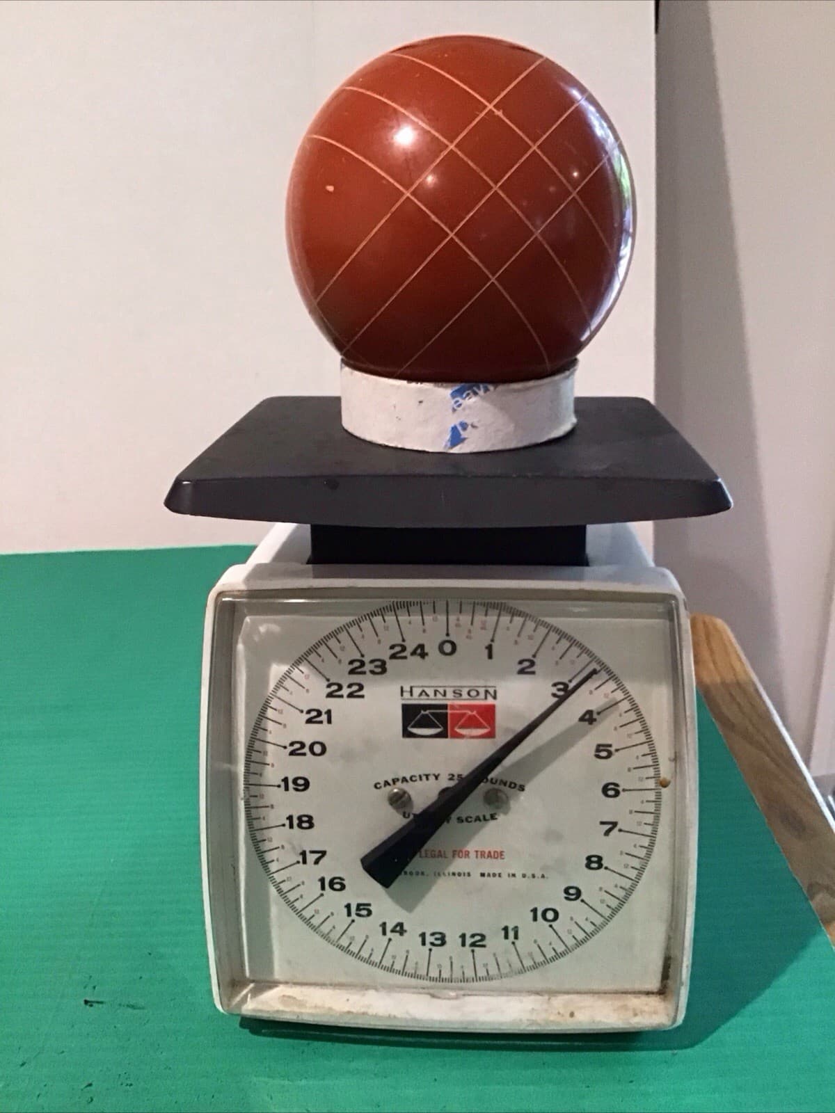 (1) Single Vintage Sportcraft Rivoli Bocce Ball Brown Line Design 113mm (4.5") 5