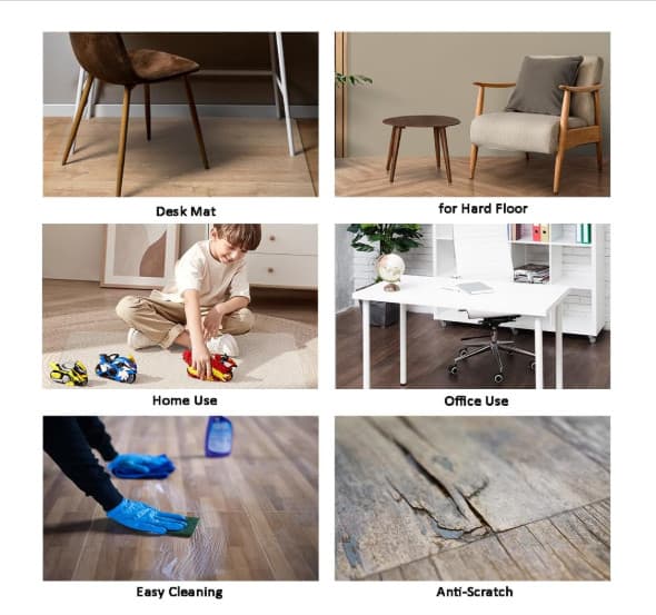  Chair Mat for Hardwood Floor, 45"×53"×0.06" Office Chair 115×135cm (45"×53") 4