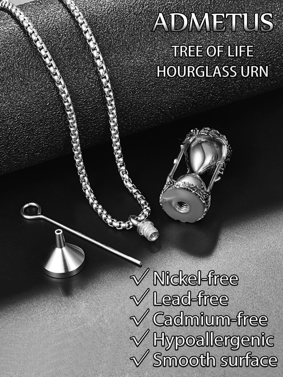 Tree of Life Hourglass Urn Necklaces for Ashes Sterling Silver Cremation Jewe... 4