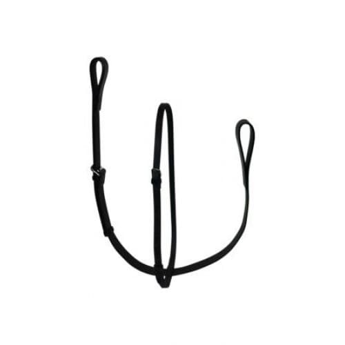 English Saddle Horse Flat Black Leather Standing Martingale Cob / Arab Size 2