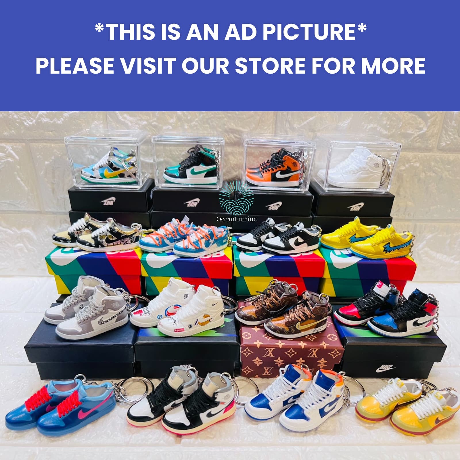 SB Dunk Low 3D Mini Sneaker Keychain, Basketball Sneaker Collectible Box Options 4