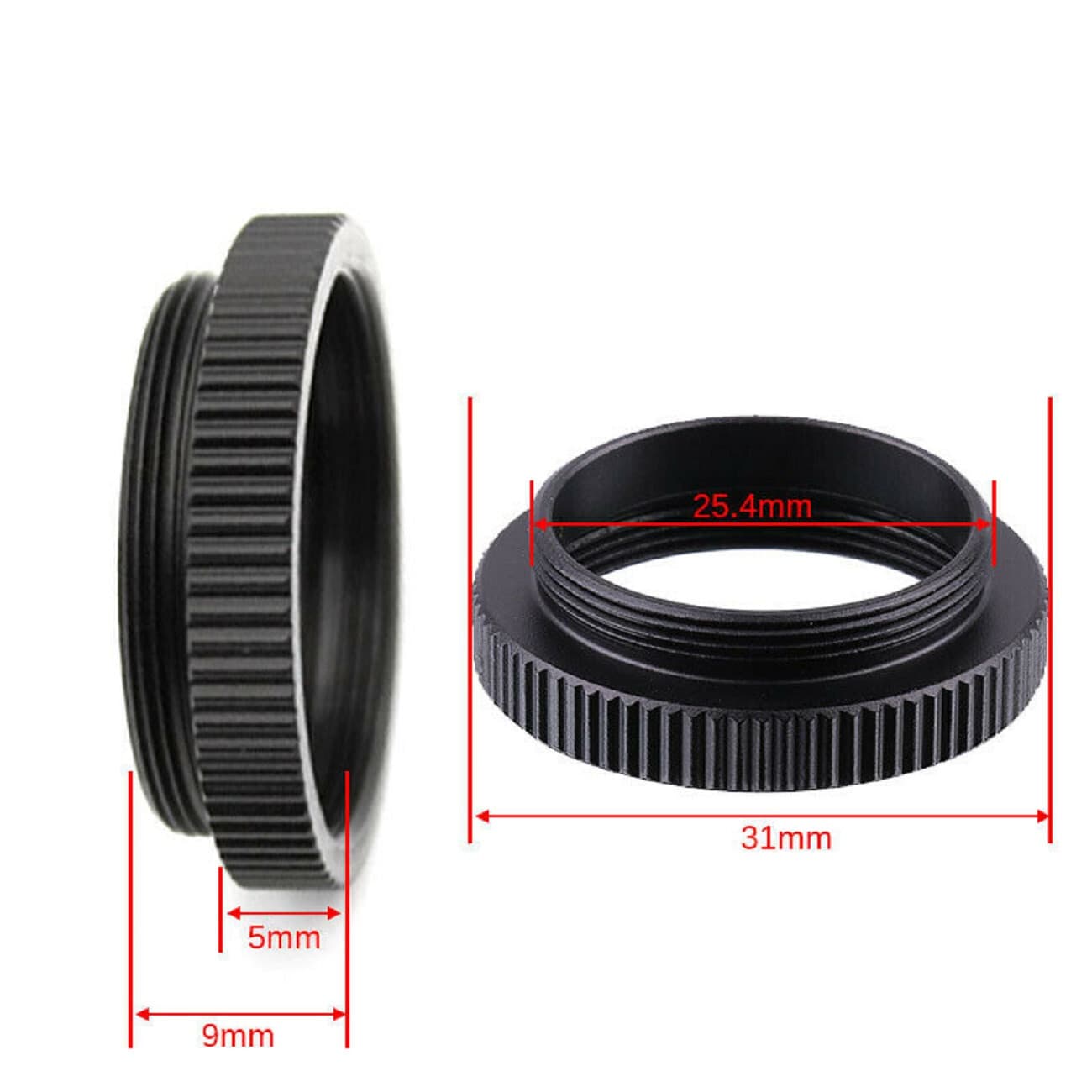 20 x C to CS Mount Lens Aliminum Adapter Convertor Black Extention Ring 2