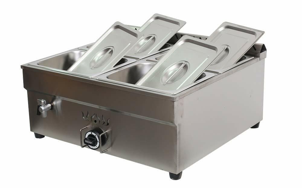 4-Pan Propane Gas Food Warmer Restaurant Tabletop Desktop Countertop Steam Table