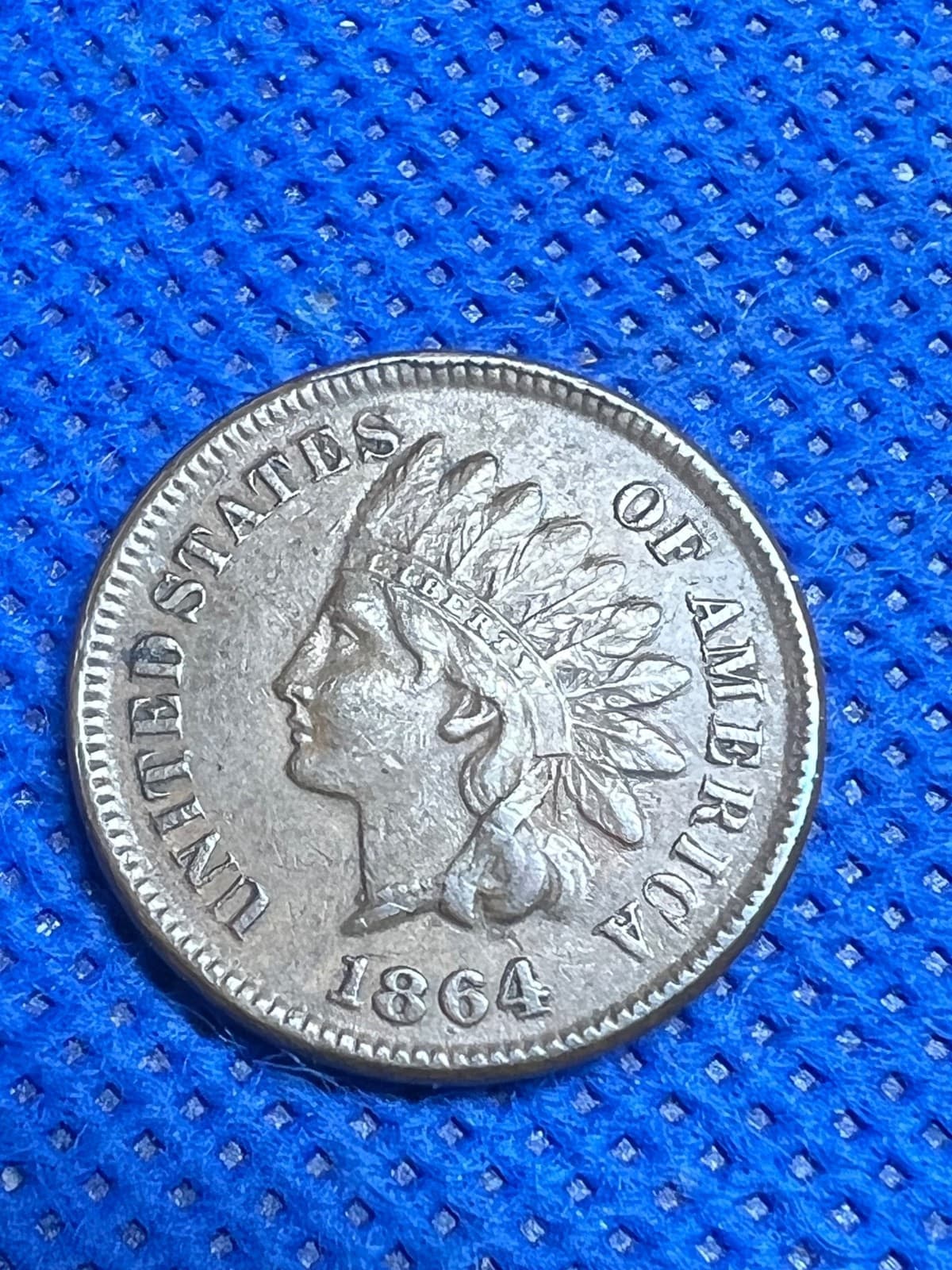 1864 L On Ribbon INDIAN HEAD CENT L ON RIBBON XF40  #436