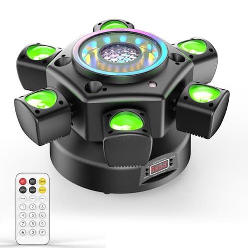 6 Arms Stage Light LED Moving Head Beam Light Bee Eye Laser DJ Disco Party Club 3