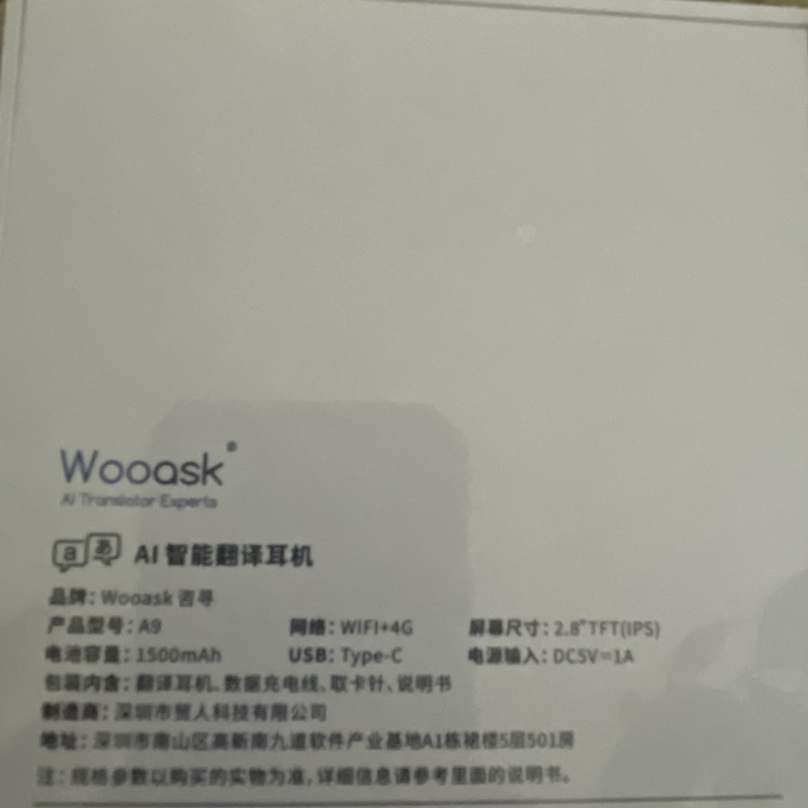 New White Wooask A9 AI Translator Earbuds Device Powered by CHATGPT 3