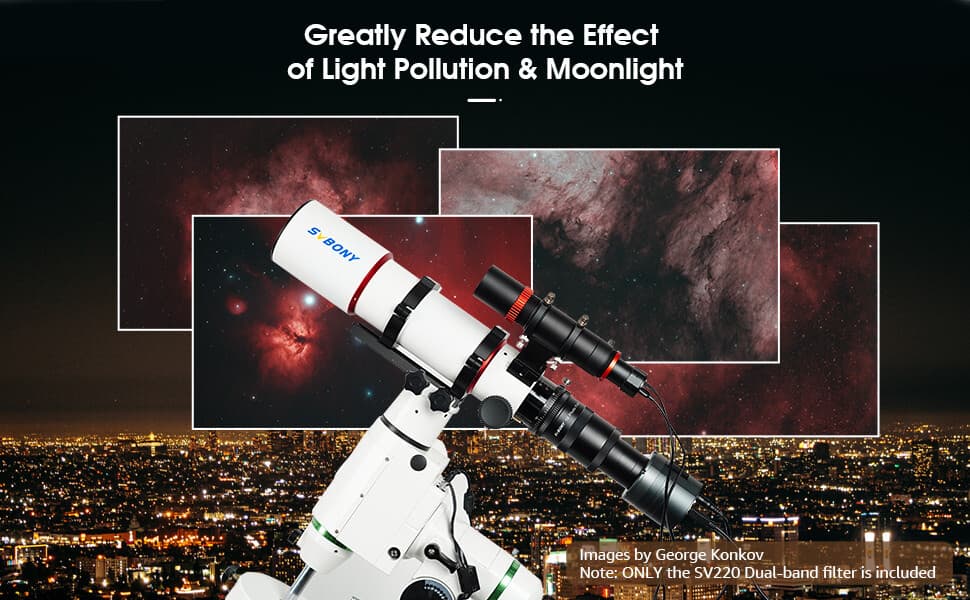 SVBONY SV220 Telescope Filter H-Alpha & OIII 7nm Dual-Band 2" Nebula Filter 5