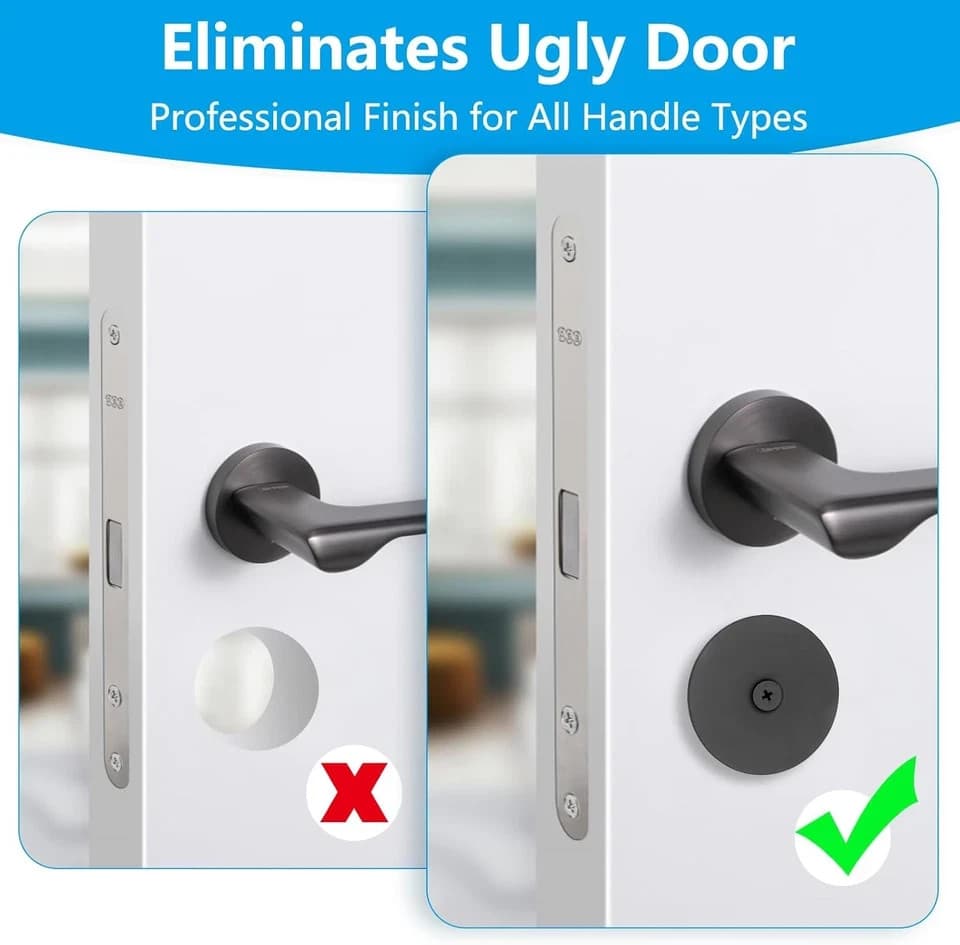 Premium Stainless Steel Door Hole Cover Plate - 2-5/8 Diameter Deadbolt Cover wi 5