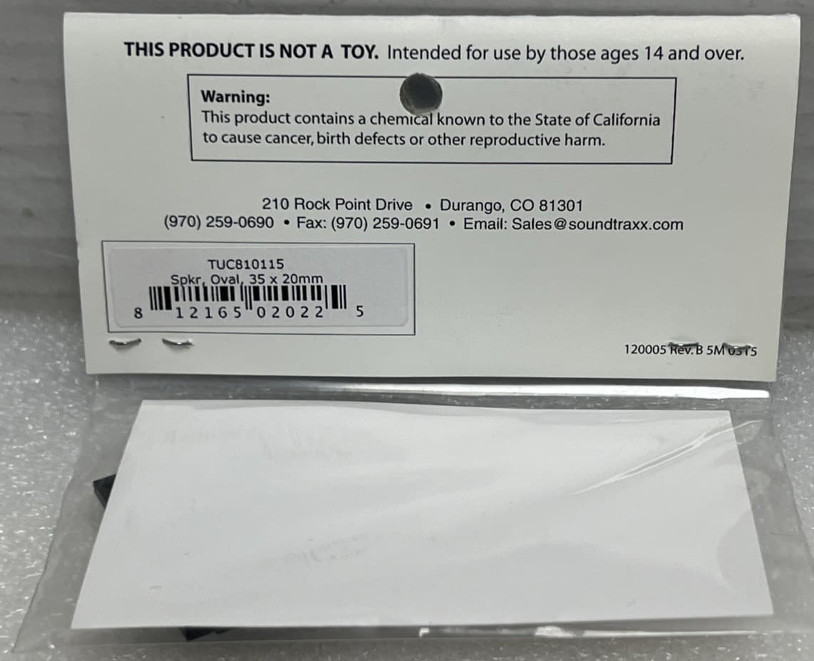 SOUNDTRAXX 810115 35x20x6mm 1 WATT OVAL SPEAKER 2