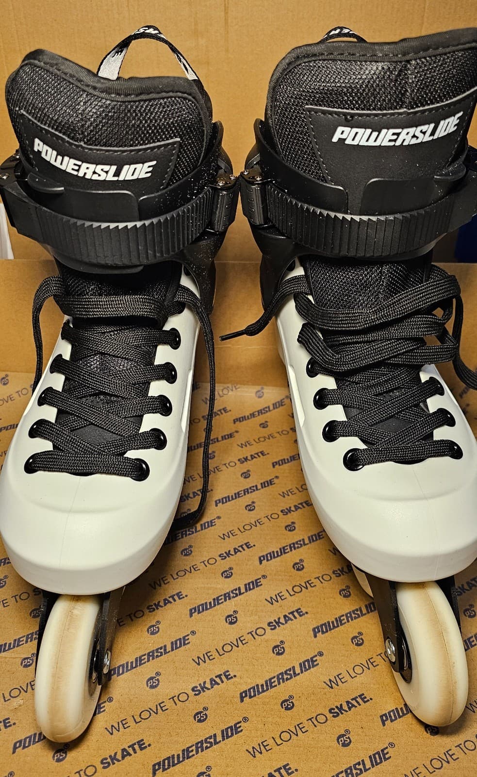 Powerslide Zoom 80 Loco Inline Skates Black & White Sz US Men 5.5-6 Women 6.5-7 5