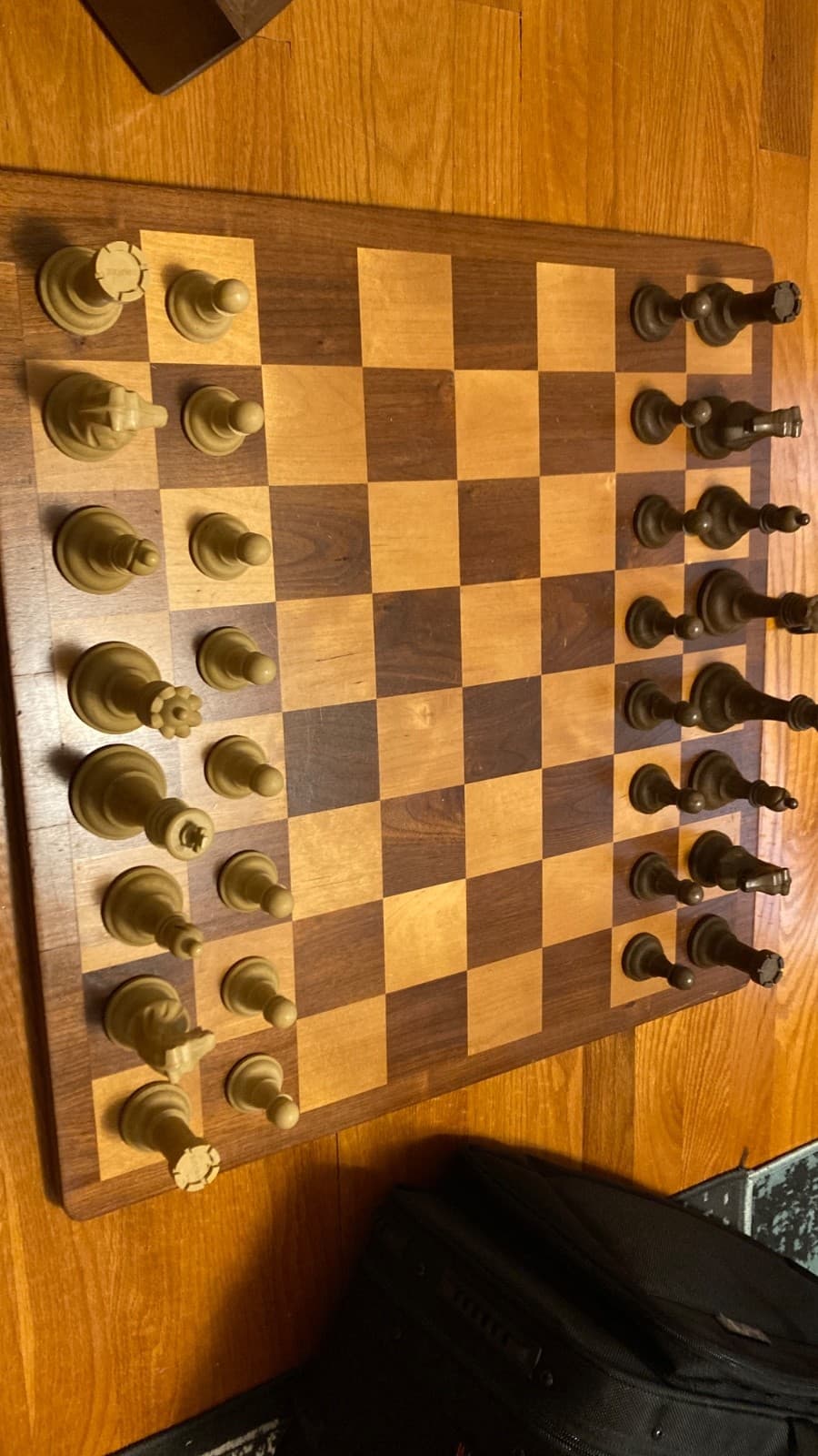 Drueke No. 68 board with 5" No. 35 Imperial Chess Pieces 3