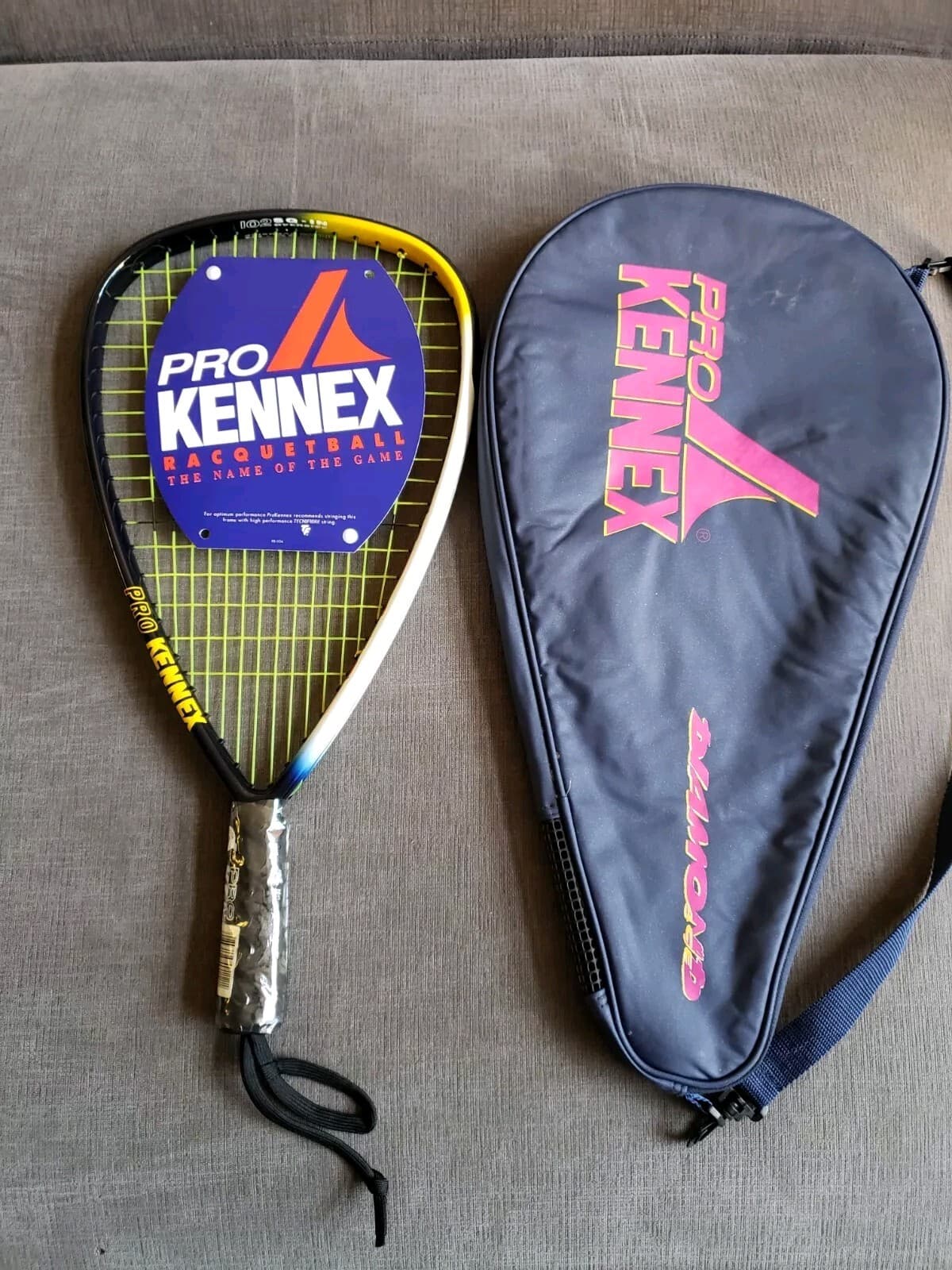 Pro Kennex Diamond Ace Racquetball racquet - NEW w/ Cover - Vintage 3 7/8 Read 