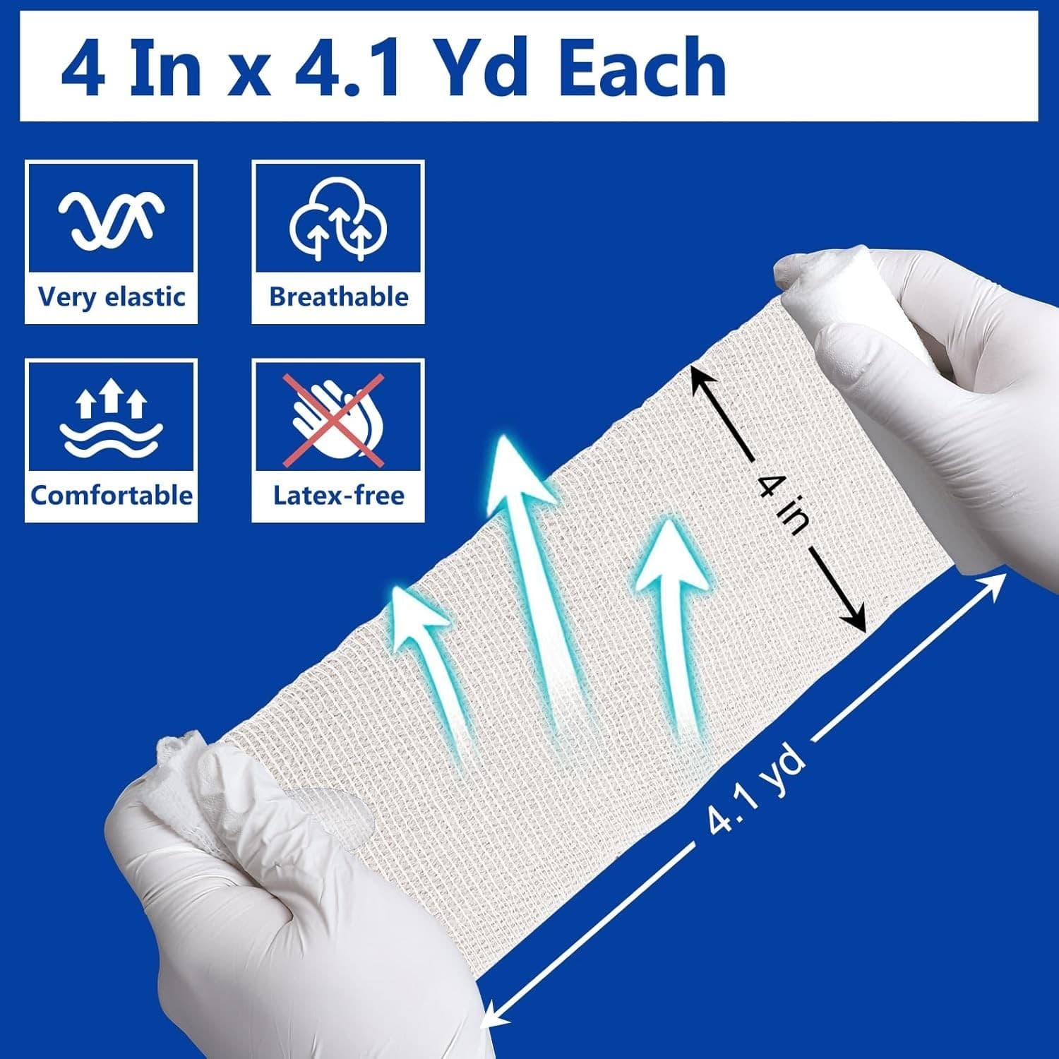 24 Pack 4 Inch 4.1 Yards Gauze Bandage Roll, Gauze Wrap Rolls for Wounds 4