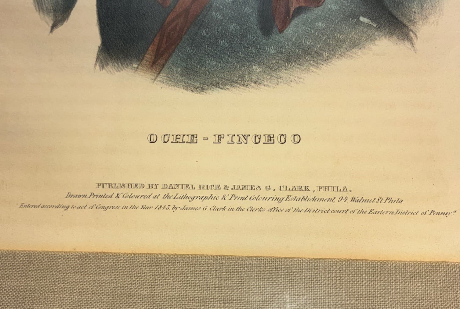 Chief OChe - Finceco Lithograph by D Rice & J Clark  1843 2