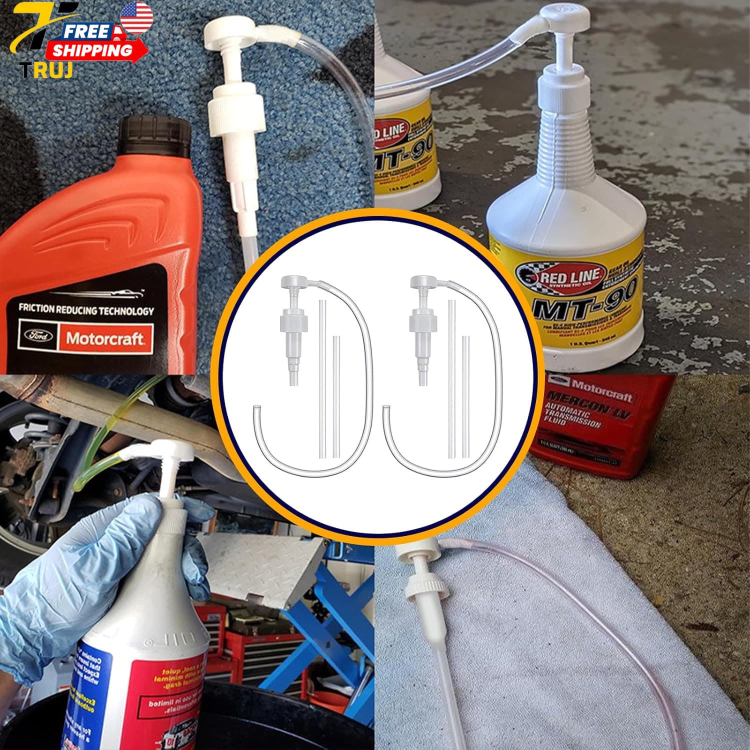 Fluid Pump for Quart Bottles Transfer Gear Oil Transmission and Differential 6