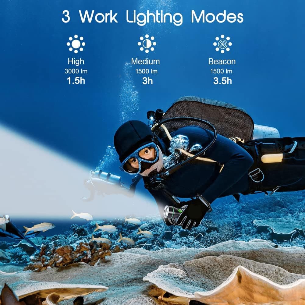 APLOS AP30 3000lm Diving Flashlight with 3 Modes 3