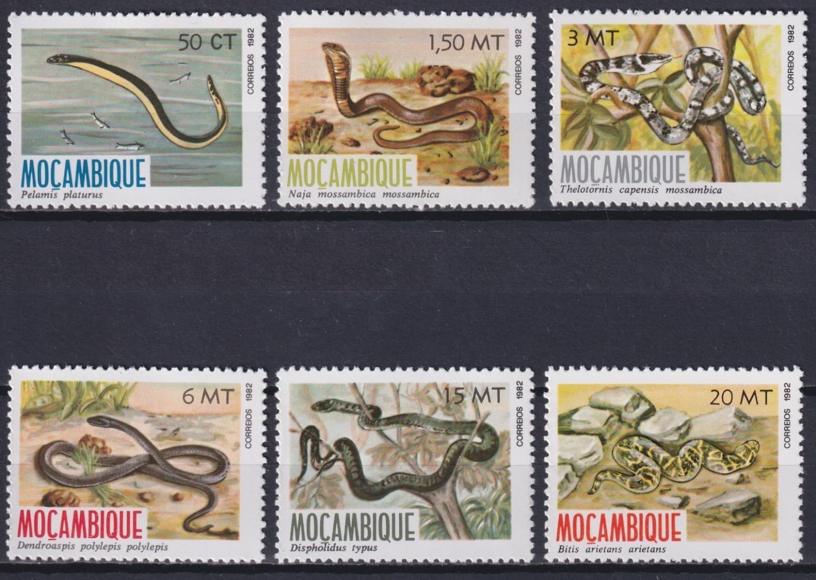 Mozambique 1982 Fauna, Reptiles, Snakes MNH**