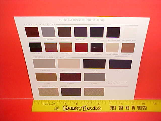 1998 CADILLAC ELDORADO TC TOURING COUPE BROCHURE CATALOG PAINT CHIPS LOT OF 3 6