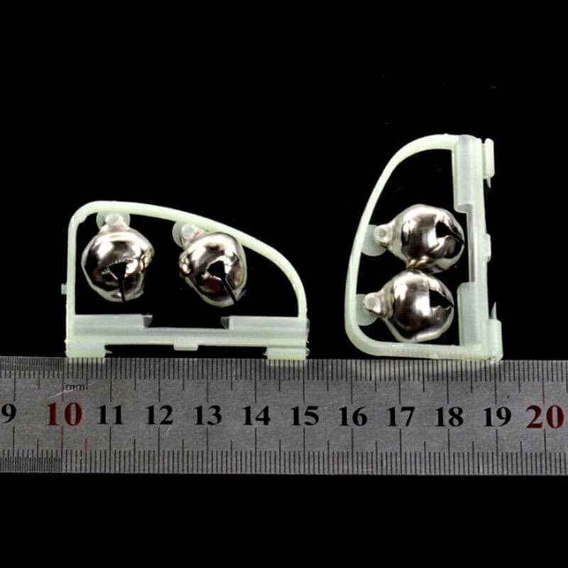 10x Fluorescent Night Glow Light Fishing Rod Tip Clip Twin Bell Alarm Alert 4