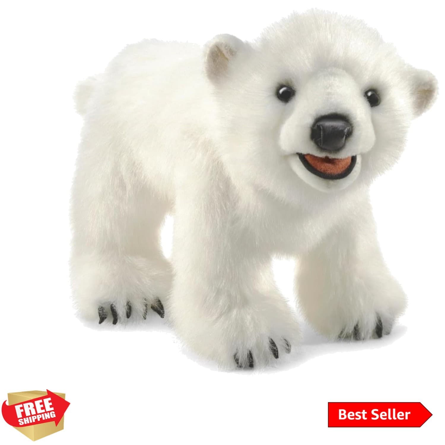Polar Bear Cub Hand Puppet, White, Model:3041