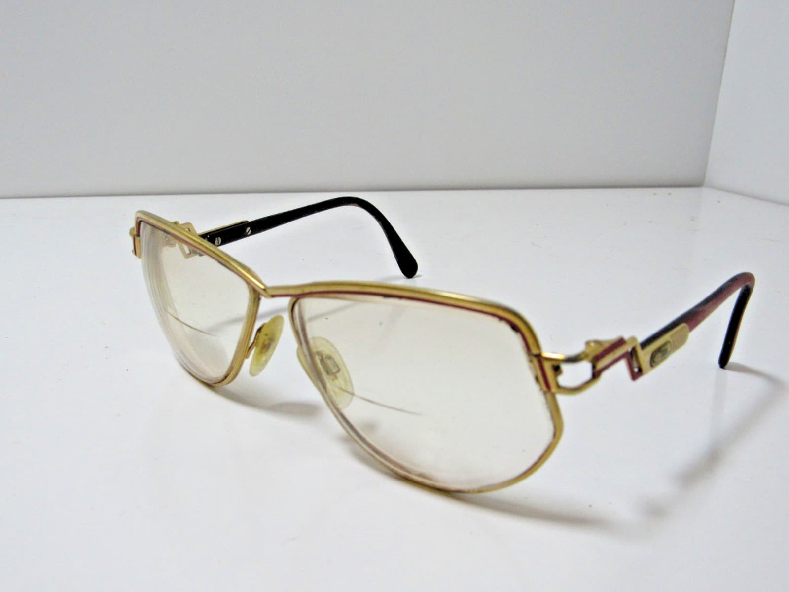 Vintage Cazal 170 Eyeglasses Bifocals Frames Gold Tone W.Germany #A2 3