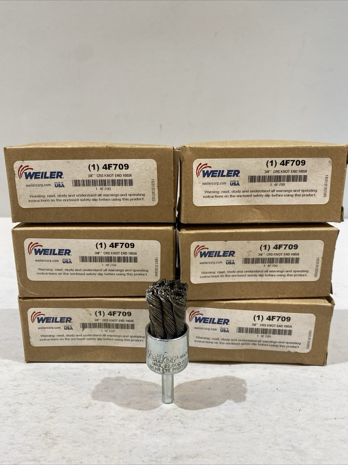 6 WEILER 90192 Crs Knot Wire End Brush,Steel,3/4 In. 4F709 1/4" Shank FREE SHIP!